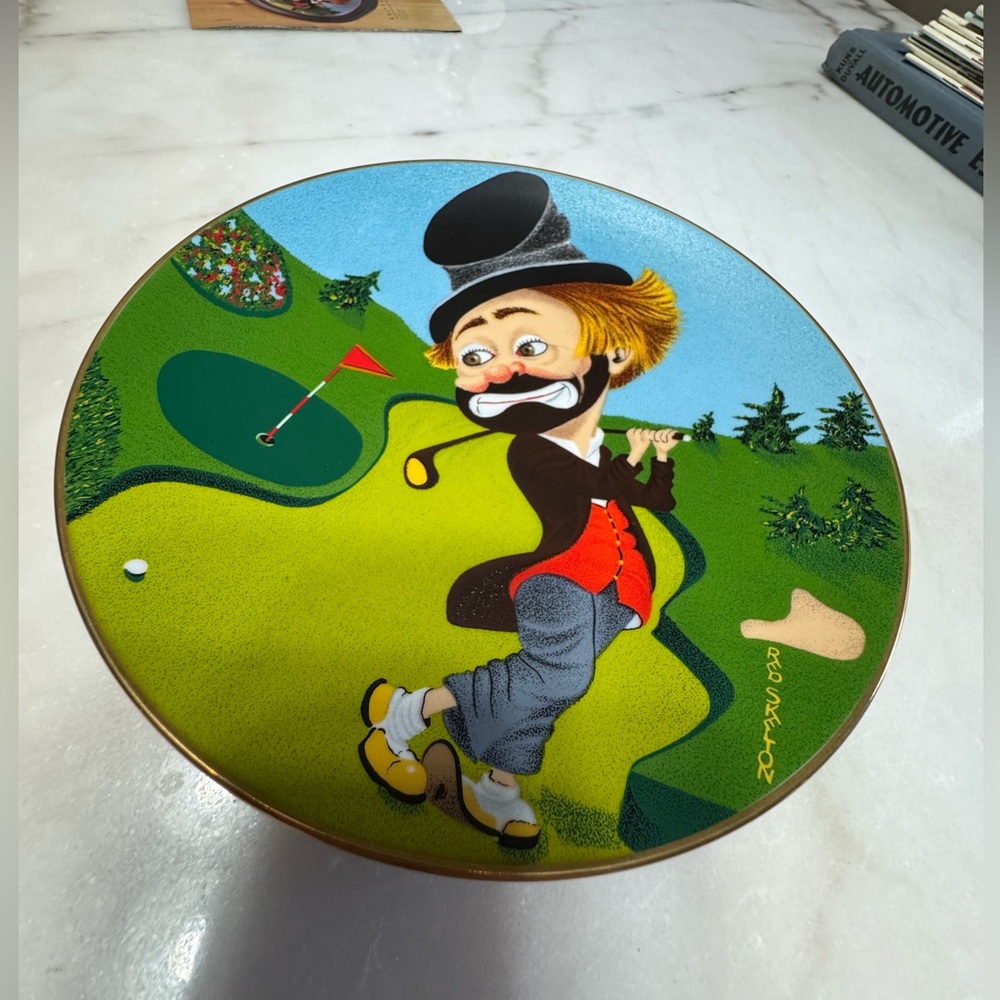 Crown Parian - Gold Trimmed Plate - “Freddie On The Green” by Red Skelton